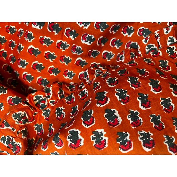 DOEN Dress Large Estee Floral Smocked Boho Mini Organic Cotton in Calico Canyon - Picture 7 of 9